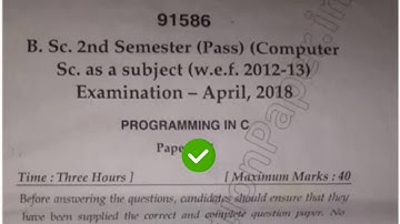 2018 Mdu BSc CS 2nd Sem Programming in C Question Paper