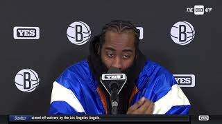James Harden after the Nets' win against the Pistons
