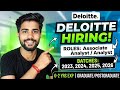 Deloitte Off Campus Hiring 2026 | Associate Analyst Recruitment | Freshers & Experienced Candidates