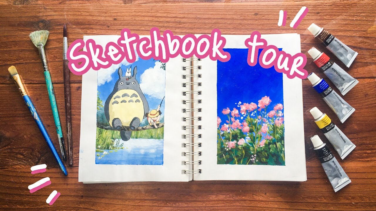 My FIRST SKETCHBOOK TOUR! 🌸 2020 | It took me 3 YEARS!! - YouTube