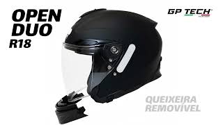 CAPACETE GP TECH OPEN DUO R18 GP JAPAN ABERTO BRANCO-VERMELHO - GP