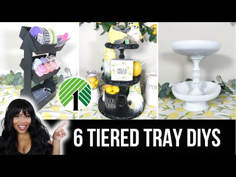 6 * EASY* DIY TIERED TRAYS | Dollar Tree DIY Home Decor | Budget Friendly DIY's thumbnail