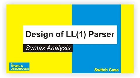 LL(1) Parser (University Question) | Compiler Design