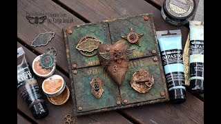 Rusty and Vintage Mixedmedia Heart Canvas