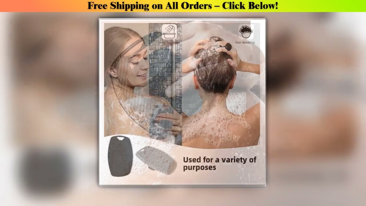 1pc Soft Silicone Exfoliating Brush Cleanser Manual Body Cleansing Scrubber Shower Gentle Massage