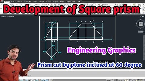 Development of a square prism in Autocad | Engineering Drawing / Graphic Development in Autocad