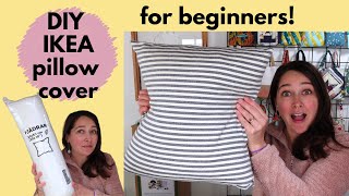 How to sew an Ikea pillow cover - beginner friendly!