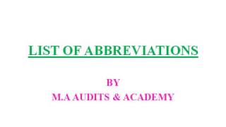 LIST OF ABBREVIATIONS