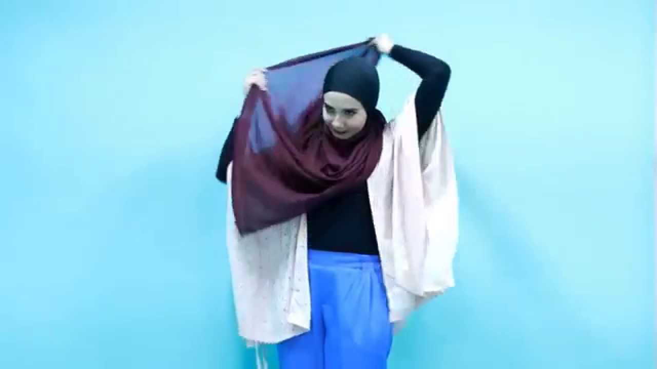 Tutorial Hijab Zaskia Sungkar Modern Maroon Drappery YouTube