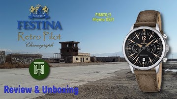 Festina "Retro Pilot" 50m Chronograph Watch - Review & Unboxing (16807 / Miyota OS21)