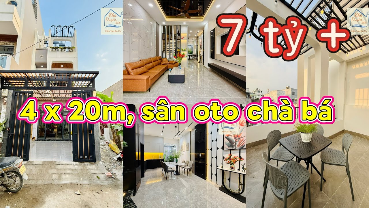 4 x 20m thiết kế đẹp sân oto chỉ nhỉnh 7 tỷ #nhadepgovap #nhadepq12 