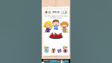 Brain test Level 101 give them apples but dont leave the plate empty Walkthrough