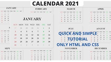 Design Beautiful Calendar 2021, Using HTML and CSS. #HTML #CSS