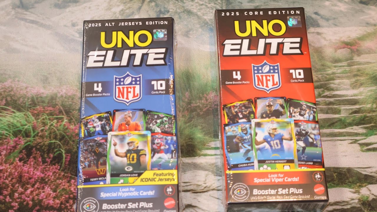 Футбольная коробка UNO ELITE CORE NFL 2025 года и футбольная коробка UNO ELITE ALT 2025 года