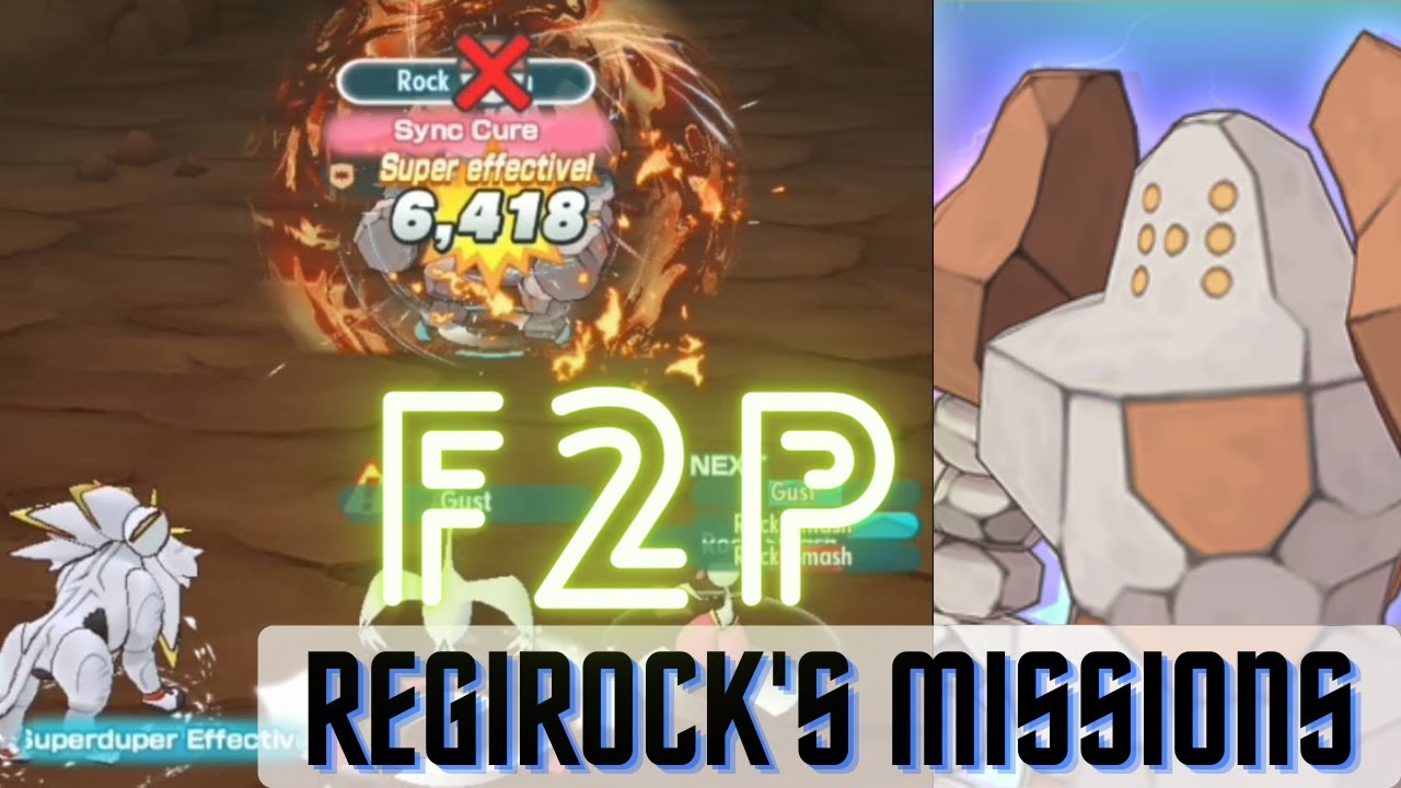 Playthrough - F2P Teams 9v1 Regirock | Event Missions | Legendary Arena | Pokemon Masters