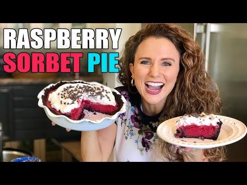 Raspberry Sorbet Pie with Chocolate Cookie Crust