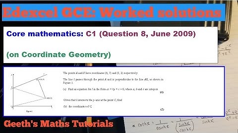 Edexcel AS/A-Level Core Maths C1 June 2009 - Question 8 (On Coordinate Geometry)