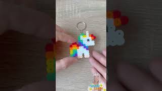 Rainbow Unicorn Keychain with Perler Beads 🦄🌈 | Easy Craft for Kids!