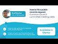 How to fill a public records request - Common Council committee meeting video