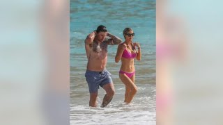 Christina Haack shows off sparkler on her finger during beach day amid engagement announcement