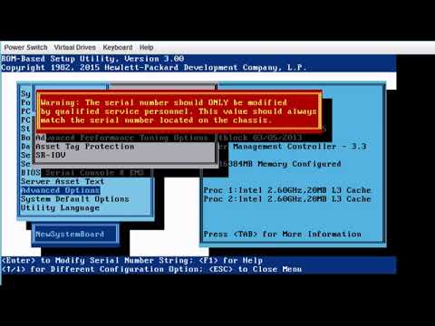 Serial number update after system board replacement on HPE Proliant ...