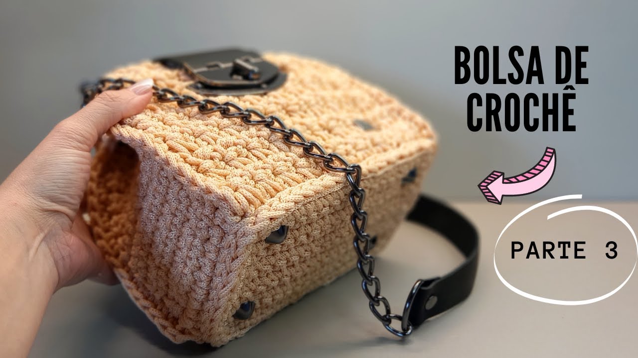 BOLSA DE CROCHÊ com fio náutico - PARTE 3