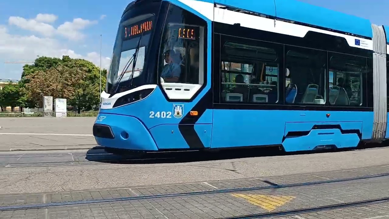 Trams Zagreb 2713 - ZET KONČAR 2402 tram line br.9 Zg.Gl.kol.