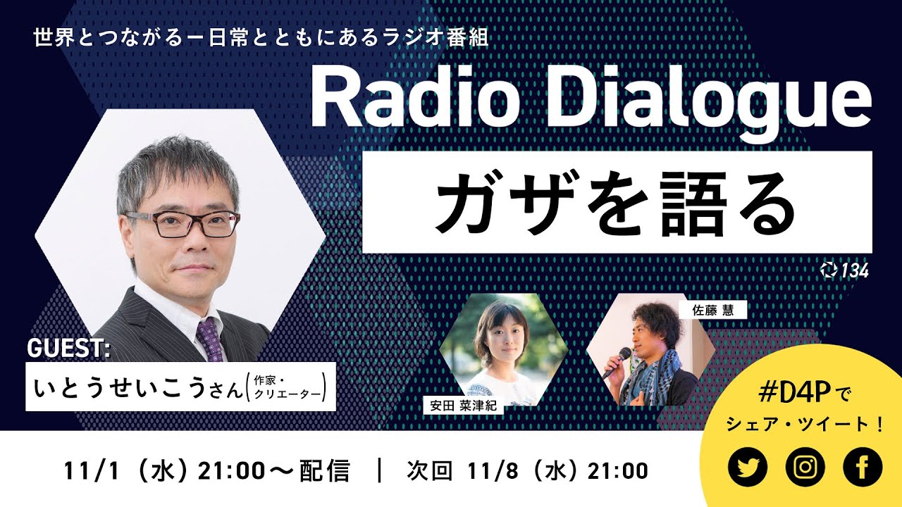いとうせいこうさん「ガザを語る」Radio Dialogue 134（2023/11/1）
