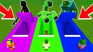 NO ELIJAS LA BASE SECRETA EQUIVOCADA EN MINECRAFT! BUNKER DE ENDERMAN CREEPER Y ZOMBIE MUTANTE !!