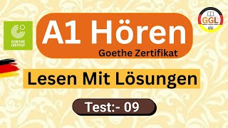 A1 Hören ||Goethe Zertifikat A1 || Test- 09 || German A1 Listening|| Hören A1 || A1 Hören Mit Lösung