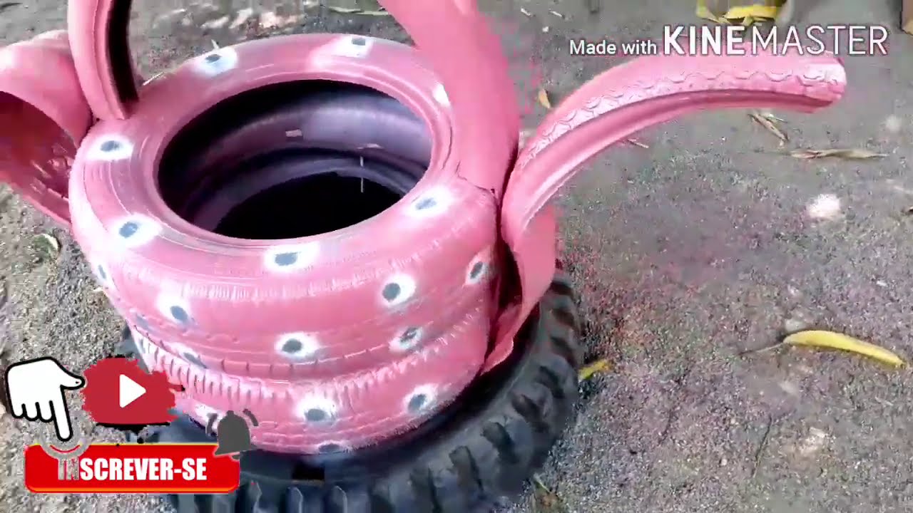 IDRIAS DE ARTESANATOA COM PNEUS VELHO  PARA JARDIN