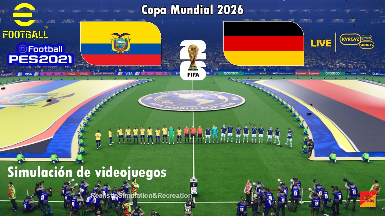 ECUADOR vs ALEMANIA | Simulación del partido completo y predicción del Mundial 2026 en PES 2021.