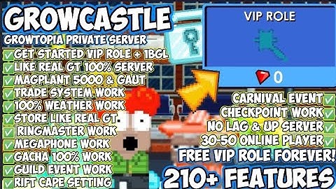 NEW GROWTOPIA PRIVATE SERVER 2021 | ✅🔥 FREE VIP RANK & 1BGL OMG!!! | BEST SERVER 🔥✅ | GROWCASTLE