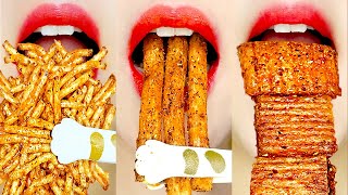 [10 Min] ASMR SPICY FOOD MUKBANG 🔥 Chinese Latiao & Red Snacks (No Talking) Eating Sounds