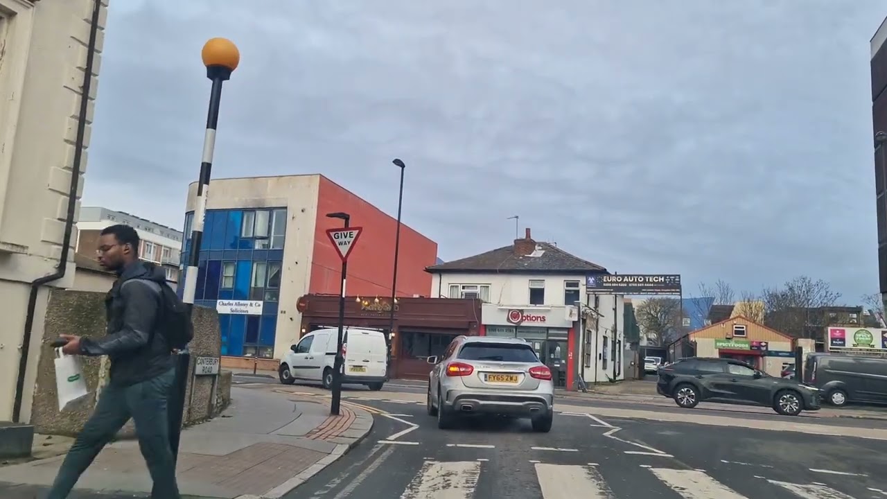 Driving in Croydon, Surrey, UK 