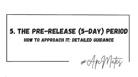 APC Mates: The Pre-Release (PRI), 5-day period, detailed guidance - SAICA APC