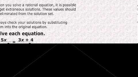 Algebra 2 Section 8-5, part 1 Solving Rational Equations and Inequalities