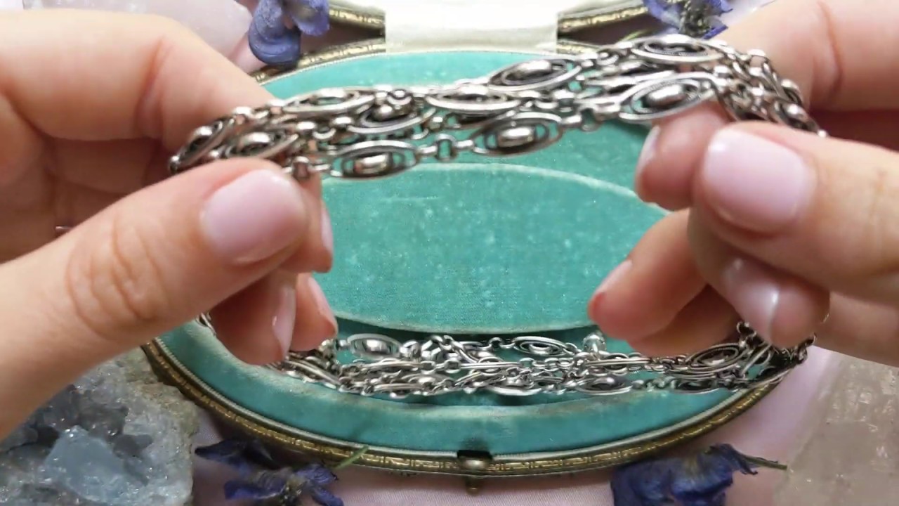 Antique French Silver Guard Chain, 60" (46.9g) 