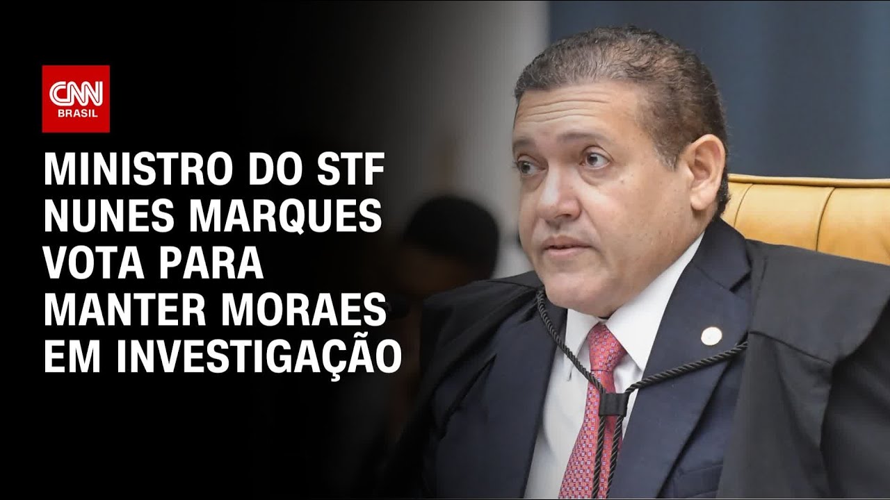 Ministro do STF Nunes Marques vota para manter Moraes em investigação | CNN 360º