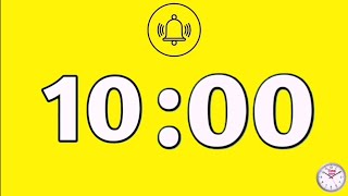 10 Minute Timer Yellow Background Simple Clear Time With Alarm
