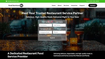 Responsive Landing Page Using HTML5 CSS and Javascript | Restaurant Landing Page Free Download Code