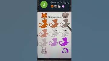 🦊+🐨+🐰+🦄 Emoji Color Mixing Palette The Smiling Critters | Poppy PlayTime #satisfying #animation