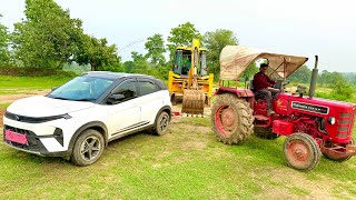 Tractor Power Test in Mud Mahindra 275 JCB 3dx Car | Tractor Video | Jcb Video #jcb #tractor