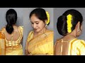 Hair bun drop and koppu hairstyle with comb flower