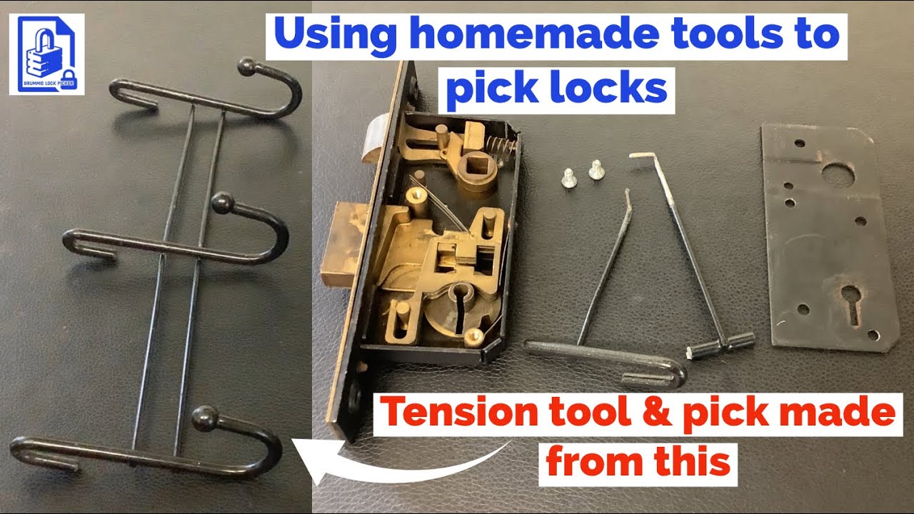 735. Picking open a Legge 5 lever curtained lock with very basic tools made  from wire coat hangers 