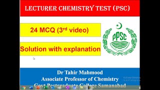 PPSC Chemistry test preparation | PPSC, FPSC test preparation Chemistry | PPSC Chemistry past paper screenshot 5