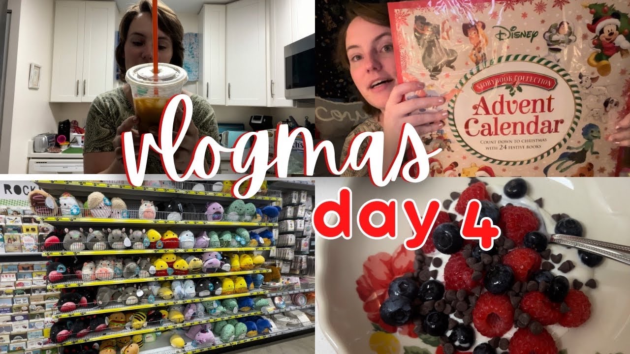Vlogmas day 4 trying dunkin holiday drinks, Christmas shopping at five