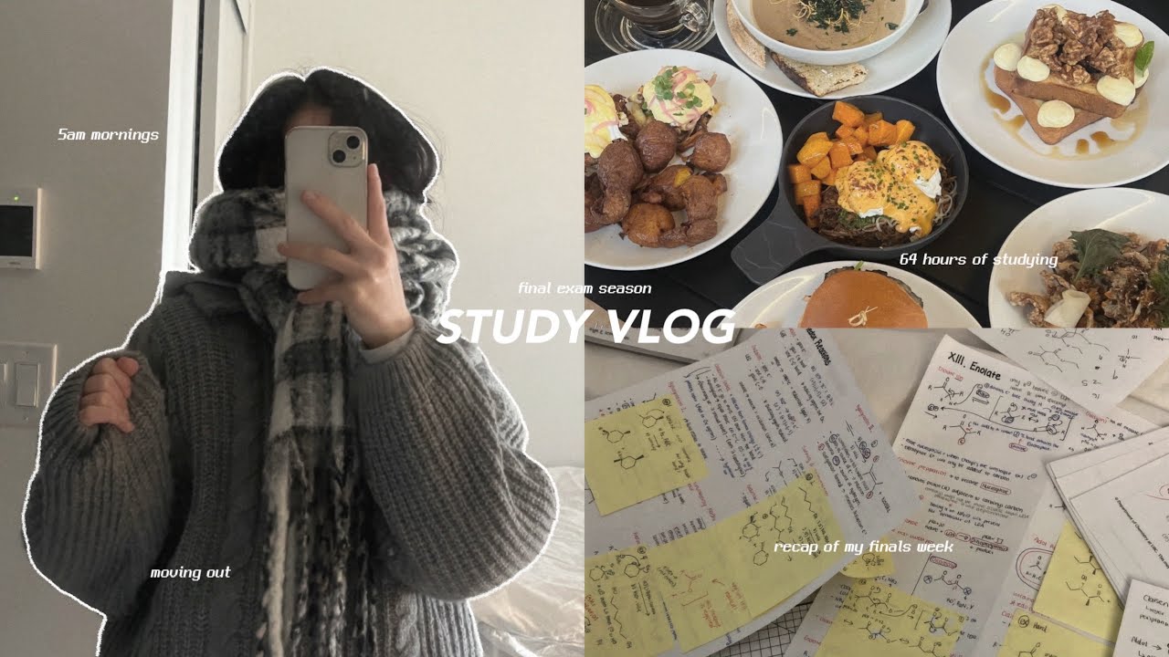 FINALS VLOG 💭 studying for 64hours, 5am mornings, moving, late night library, exam week in college