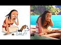 Moana movie scene funny drawing meme  try not to laugh 