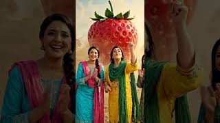 Giant Strawberry Vs Village Womans Cooking Challenge #villagelife#aivideo#viralvideo